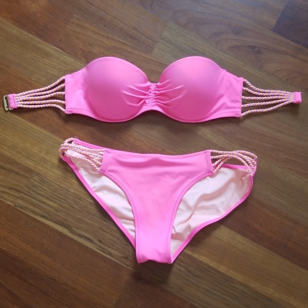 Victoria's Secret Pink Strap Detail Bandeau Bikini